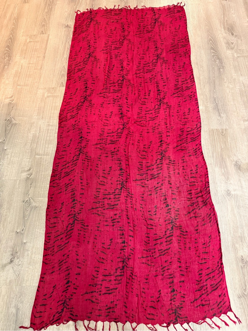Women’s Red Patterned Maxi Skirt